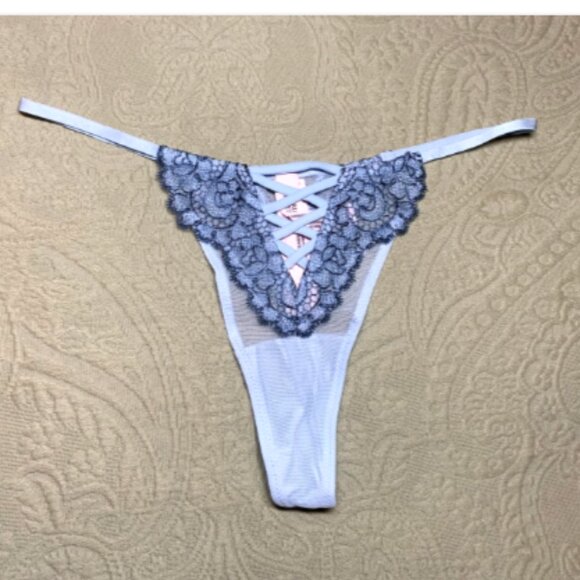 Victorias Secret Dream Angels Boho Floral Embroidery Demi Bra Blue Denim 36A Set - Picture 13 of 16